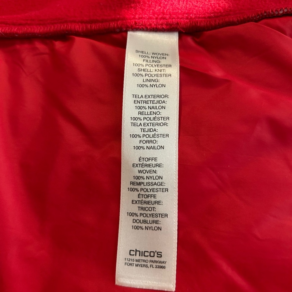 Chico's Weekends Laine Quilt Vest in Rojo Red Size O (S/4) - Picture 9 of 9